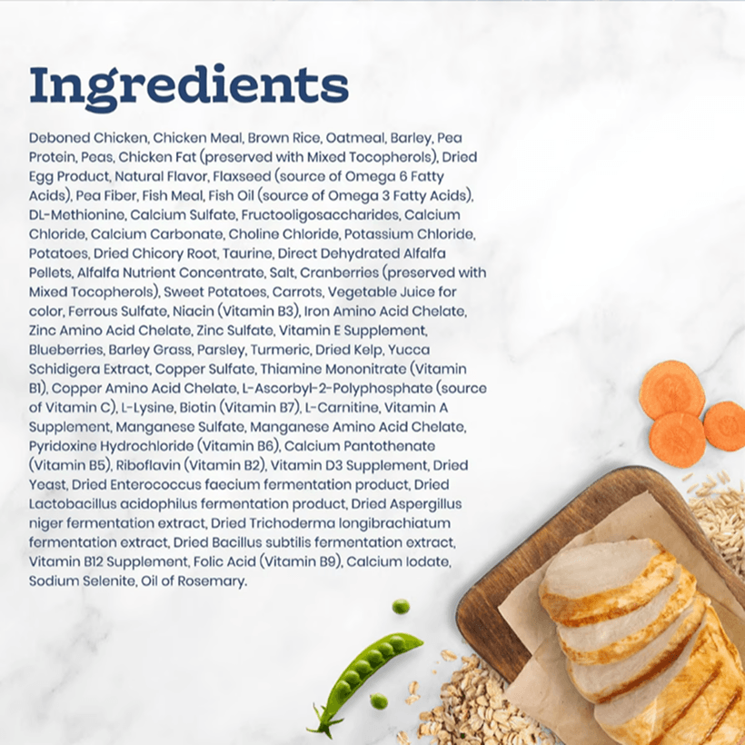 Blue Buffalo Tastefuls Chicken & Brown Rice Recipe Sensitive Stomach Adult Ingredients