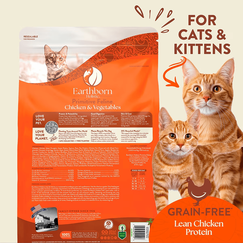 Earthborn Holistic Primitive Feline Chicken & Vegetables Cats and Kittens