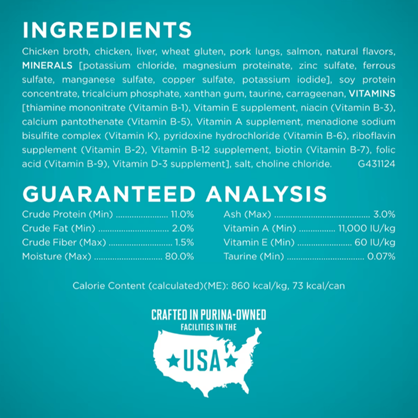 Purina ONE High Protein Chicken in Gravy Ingredients