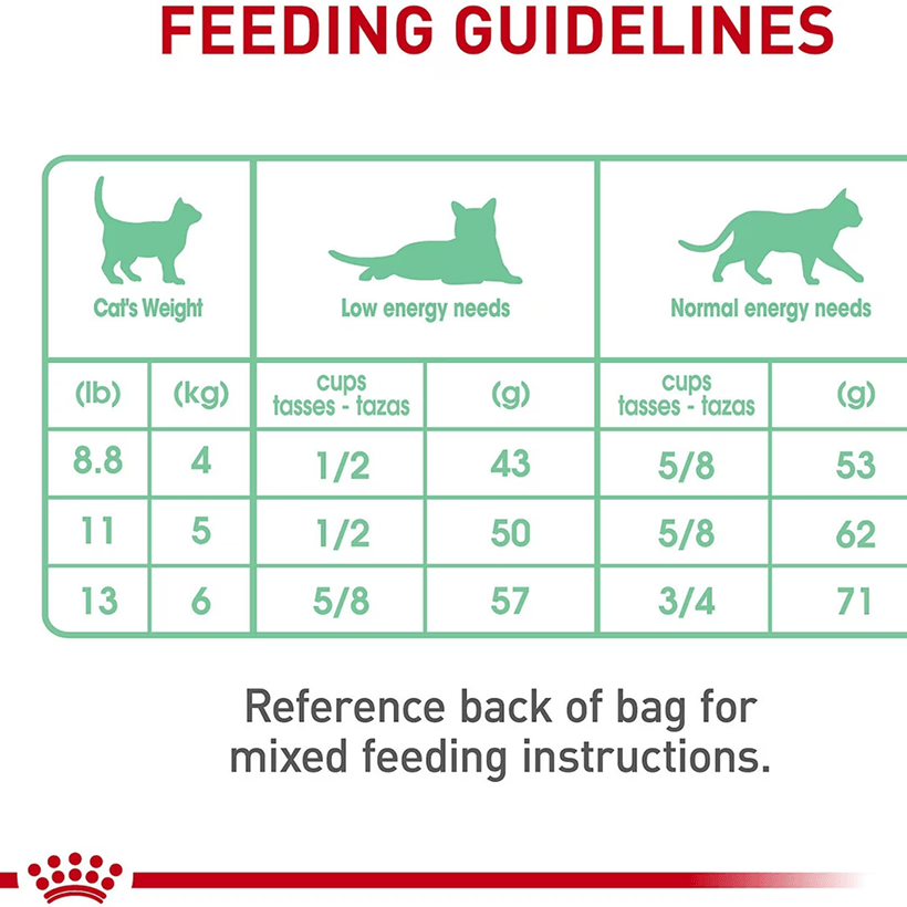 Royal Canin Digestive Care Adult Cat Feeding Guidelines