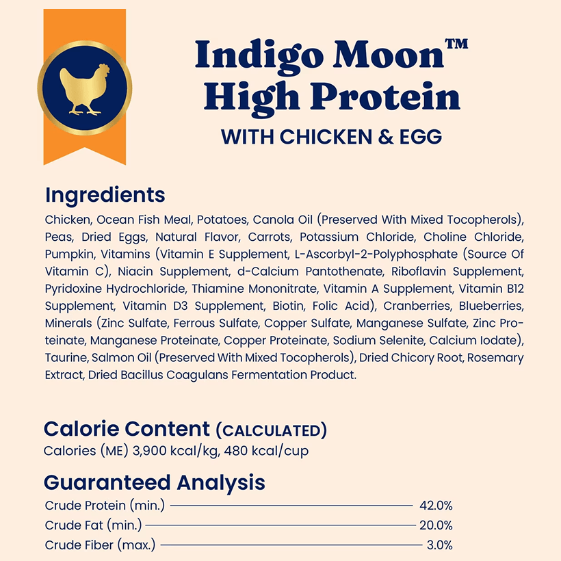 Solid Gold Indigo Moon High Protein Chicken & Egg Ingredients