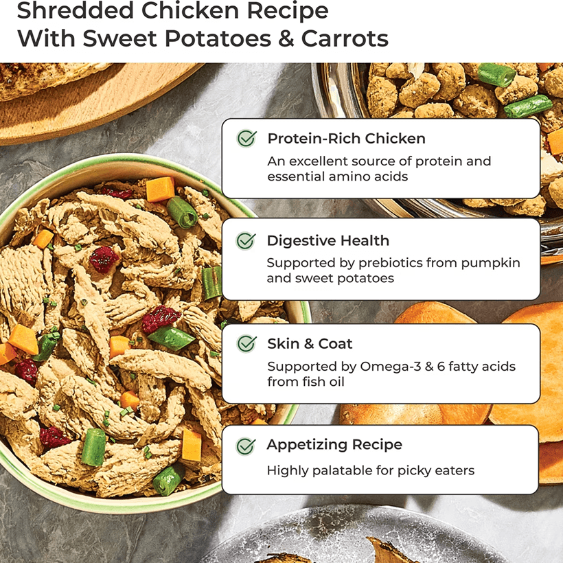 Freshpet Vital Shredded Chicken Sweet Potatoes & Carrots Ingredients