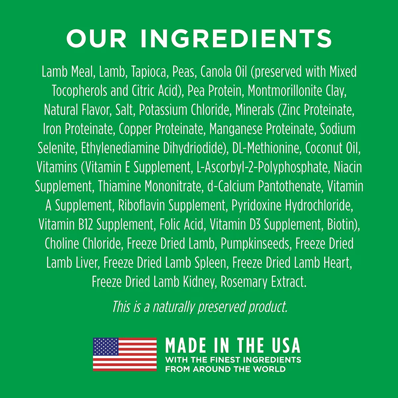 Instinct Limited Ingredient Diet Real Lamb Ingredients