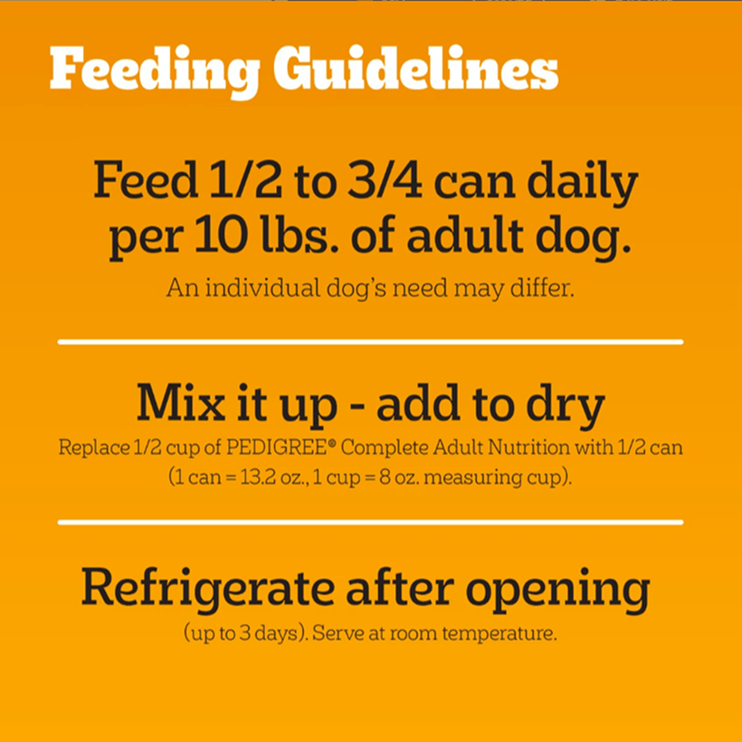 Pedigree Choice Cuts in Gravy with Beef Feeding Guidelines