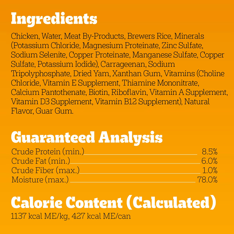 Pedigree Chopped Ground Dinner Chicken & Rice Ingredients